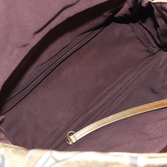 CHANEL Graffiti Backpack Canvas Gold CC Auth 148460SAM