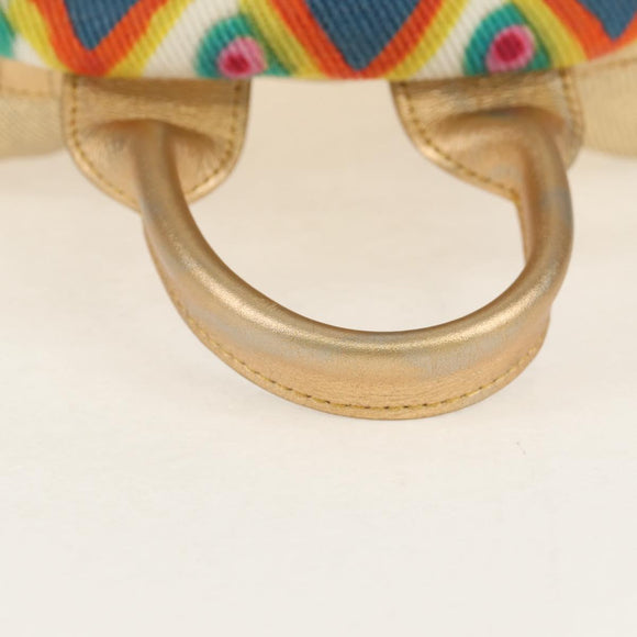 CHANEL Graffiti Backpack Canvas Gold CC Auth 148460SAM