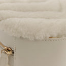 CHANEL V Stitch Chain Shoulder Bag Mouton White Gold CC Auth 148461AM-11