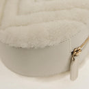 CHANEL V Stitch Chain Shoulder Bag Mouton White Gold CC Auth 148461AM-14