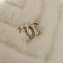 CHANEL V Stitch Chain Shoulder Bag Mouton White Gold CC Auth 148461AM-15