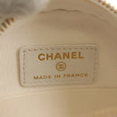 CHANEL V Stitch Chain Shoulder Bag Mouton White Gold CC Auth 148461AM-17