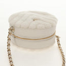 CHANEL V Stitch Chain Shoulder Bag Mouton White Gold CC Auth 148461AM-6
