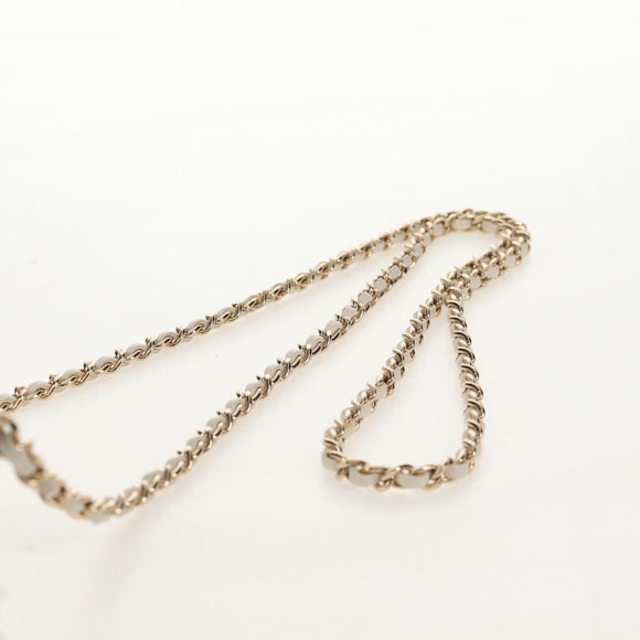 CHANEL V Stitch Chain Shoulder Bag Mouton White Gold CC Auth 148461AM