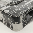 CHANEL Double Flap Chain Shoulder Bag Leather Silver CC Auth 148462SAM-18