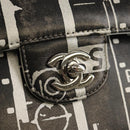 CHANEL Double Flap Chain Shoulder Bag Leather Silver CC Auth 148462SAM-19