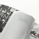 CHANEL Double Flap Chain Shoulder Bag Leather Silver CC Auth 148462SAM-22
