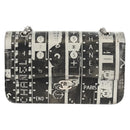 CHANEL Double Flap Chain Shoulder Bag Leather Silver CC Auth 148462SAM-13