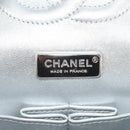 CHANEL Double Flap Chain Shoulder Bag Leather Silver CC Auth 148462SAM-26
