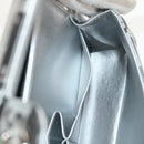 CHANEL Double Flap Chain Shoulder Bag Leather Silver CC Auth 148462SAM-29