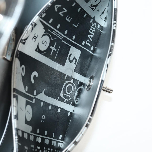 CHANEL Double Flap Chain Shoulder Bag Leather Silver CC Auth 148462SAM