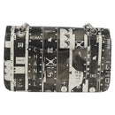 CHANEL Double Flap Chain Shoulder Bag Leather Silver CC Auth 148462SAM-2