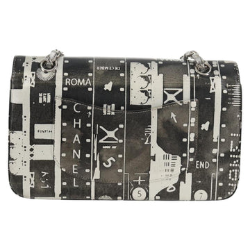 CHANEL Double Flap Chain Shoulder Bag Leather Silver CC Auth 148462SAM - 0