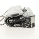 CHANEL Double Flap Chain Shoulder Bag Leather Silver CC Auth 148462SAM-3