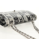 CHANEL Double Flap Chain Shoulder Bag Leather Silver CC Auth 148462SAM-6