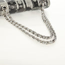 CHANEL Double Flap Chain Shoulder Bag Leather Silver CC Auth 148462SAM-7