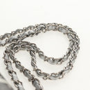 CHANEL Double Flap Chain Shoulder Bag Leather Silver CC Auth 148462SAM-15