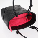 CHANEL Cambon Line Matelasse Tote Bag Leather Black Silver CC Auth 148463SAV-6