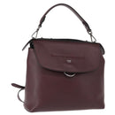 FENDI Back To School Backpack Leather 2way Bordeaux Silver Auth 148468-1