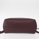 FENDI Back To School Backpack Leather 2way Bordeaux Silver Auth 148468-11