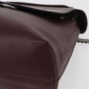 FENDI Back To School Backpack Leather 2way Bordeaux Silver Auth 148468-13