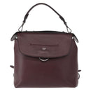 FENDI Back To School Backpack Leather 2way Bordeaux Silver Auth 148468-2