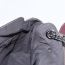 FENDI Back To School Backpack Leather 2way Bordeaux Silver Auth 148468-23