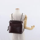 FENDI Back To School Backpack Leather 2way Bordeaux Silver Auth 148468-26