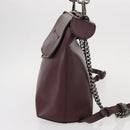 FENDI Back To School Backpack Leather 2way Bordeaux Silver Auth 148468-4