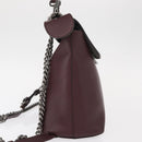 FENDI Back To School Backpack Leather 2way Bordeaux Silver Auth 148468-5