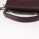 FENDI Back To School Backpack Leather 2way Bordeaux Silver Auth 148468-7