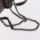 FENDI Back To School Backpack Leather 2way Bordeaux Silver Auth 148468-9