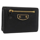BALENCIAGA Card Case Leather Black 477512 Auth 148472-1