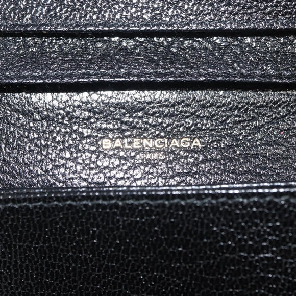 BALENCIAGA Card Case Leather Black 477512 Auth 148472