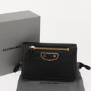 BALENCIAGA Card Case Leather Black 477512 Auth 148472-17