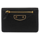 BALENCIAGA Card Case Leather Black 477512 Auth 148472-2
