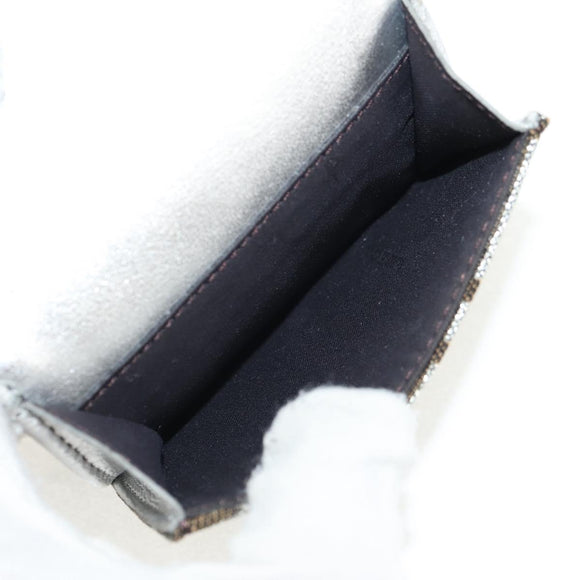 FENDI Zucca Canvas Baguette Wallet Silver Brown Auth 148473M