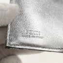 FENDI Zucca Canvas Baguette Wallet Silver Brown Auth 148473M-18