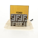 FENDI Zucca Canvas Baguette Wallet Silver Brown Auth 148473M-24