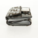FENDI Zucca Canvas Baguette Wallet Silver Brown Auth 148473M-4