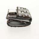 FENDI Zucca Canvas Baguette Wallet Silver Brown Auth 148473M-5