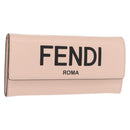 FENDI Long Wallet Leather Pink Gold Auth 148474-1