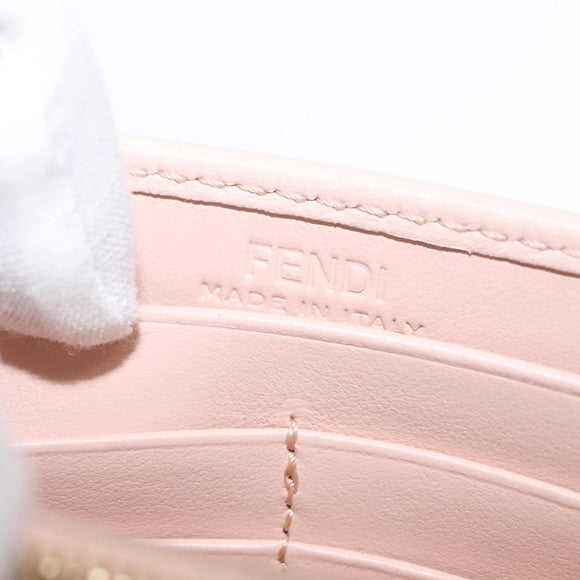 FENDI Long Wallet Leather Pink Gold Auth 148474