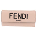 FENDI Long Wallet Leather Pink Gold Auth 148474-13