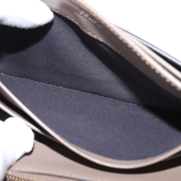 FENDI Long Wallet Leather Beige Gold Auth 148475