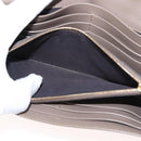 FENDI Long Wallet Leather Beige Gold Auth 148475-15