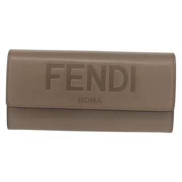 FENDI Long Wallet Leather Beige Gold Auth 148475 - 0