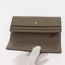 FENDI Long Wallet Leather Beige Gold Auth 148475-8