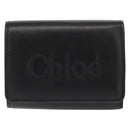 Chloe Sense Wallet Leather Black Auth 148476-13