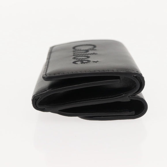 Chloe Sense Wallet Leather Black Auth 148476